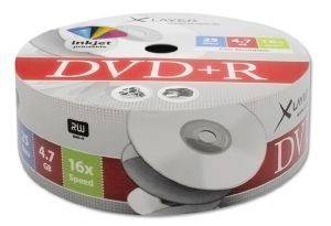 XLAYER DVD+R 4.7GB 16X INKJET WHITE FULL SURFACE SHRINK PACK 25