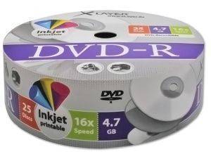 XLAYER DVD-R 4.7GB 16X INKJET WHITE FULL SURFACE SHRINK PACK 25