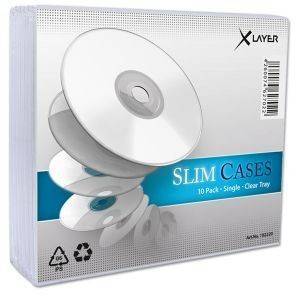 XLAYER CD SLIM CASE CLEAR 10 PACK