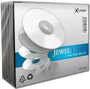 XLAYER CD JEWEL CASE BLACK 5PCS