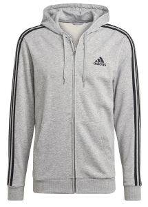  ADIDAS PERFORMANCE ESSENTIALS FRENCH TERRY 3-STRIPES FULL-ZIP HOODIE 