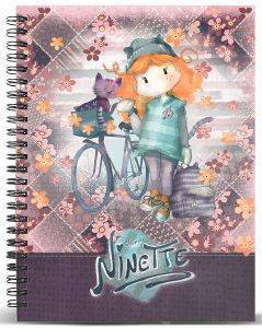  A5 KARACTERMANIA  FOREVER NINETTE MULTICOLORED GRID PAPER NOTEBOOK BICYCLE 120