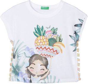 T-SHIRT BENETTON CA GIRL WITH FRUITS /