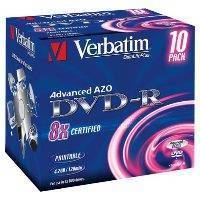 VERBATIM DVD-R 16X 4.7GΒ JEWEL PRINTABLE 10 PACK