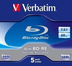 VERBATIM BLU-RAY 8CM BD-R 2X 7,5GB JEWEL CASE 5 PACK