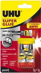  3   UHU SUPER GLUE MINIS 3GR +1  