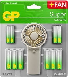 GP SUMMER PACK SUPER ALKALINE  12X AA + 12X AAA +FAN