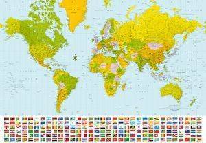 ΦΩΤΟΤΑΠΕΤΣΑΡΙΑ MAP OF THE WORLD 366 X 254 CM