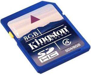 KINGSTON 8GB SECURE DIGITAL HIGH CAPACITY CLASS 4