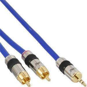 INLINE AUDIO CABLE 2XRCA TO 3.5MM JACK 2M