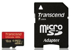 TRANSCEND TS16GUSDHC10U1 16GB MICRO SDHC CLASS 10 UHS-I 600X ULTIMATE WITH ADAPTER