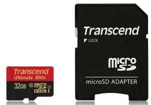 TRANSCEND TS32GUSDHC10U1 32GB MICRO SDHC CLASS 10 UHS-I 600X ULTIMATE WITH ADAPTER