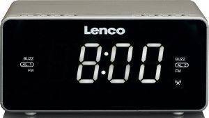 LENCO CR-530 RADIO CONTROLLED STEREO CLOCK RADIO WITH 1.2'' WHITE DISPLAY TAUPE