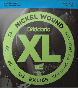    D'ADDARIO EXL165 XL SERIES LONG SCALE 45-105 NICKEL WOUND