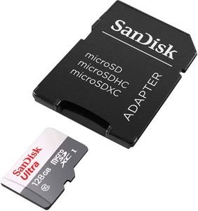SANDISK SDSQUNR-128G-GN3MA ULTRA 128GB MICRO SDXC UHS-I CLASS 10 + SD ADAPTER