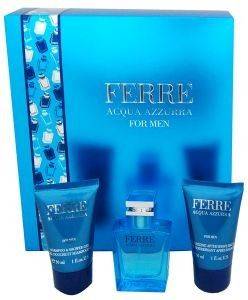 GIANFRANCO FERRE ACQUA AZZURRA GIFT SET (EDT 30ML + A/S BALM 30ML + SHAMPOO 30ML)