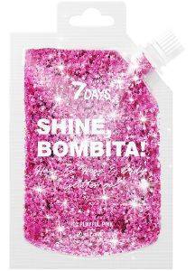 SHINE BOMBITA! GEL-GLITTER FOR FACE, HAIR AND BODY 7DAYS PLAYFUL PINK 90ML