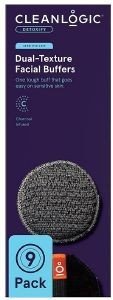  CLEANLOGIC DETOXIFY DUAL-TEXTURE FACIAL BUFFERS - SENSITIVE SKIN BLACK/GREY 9TMX