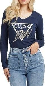 ΜΠΛΟΥΖΑ ΜΑΚΡΥΜΑΝΙΚΗ GUESS ICON W3YI43I3Z13 ΣΚΟΥΡΟ ΜΠΛΕ