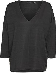 ΜΠΛΟΥΖΑ ΜΑΚΡΥΜΑΝΙΚΗ VERO MODA VMKANVA 3/4 GLITTER 10296890 ΜΑΥΡΟ