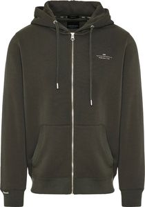 HOODIE ΜΕ ΦΕΡΜΟΥΑΡ FUNKY BUDDHA FBM012-001-06 ΣΚΟΥΡΟ ΠΡΑΣΙΝΟ