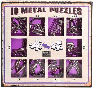 SET OF 10 METAL PUZZLES PURPLE EUREKA