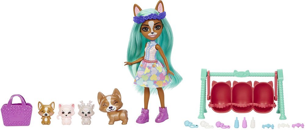 MATTEL ENCHANTIMALS DOLL REVEAL CRIZIA CORGI - SHOW (HLK86)