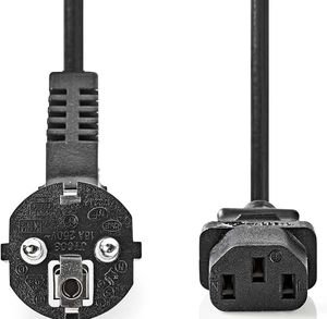 NEDIS CEGL10000BK100 POWER CABLE PLUG WITH EARTH CONTACT MALE - IEC-320-C13 ANGLED 10.0M BLACK