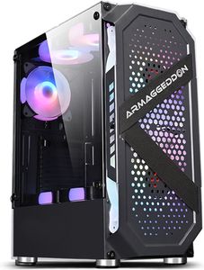 ARMAGGEDDON GAMING PC CASE WITH 4 ARGB FANS TRITRON PRO 200 BLACK TRITRON200PRO-B