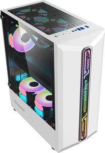 ARMAGGEDDON GAMING PC CASE WITH 3 ARGB FANS TRITRON PRO 300 WHITE TRITRON300PRO-W