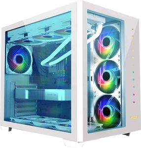 ARMAGGEDDON GAMING PC CASE DUAL CHAMBER WITH 3 ARGB FANS TRITRON 3 WHITE TRITRON3-W