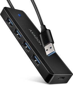 AXAGON HUE-C1A 4X USB3.2 GEN 1 TRAVEL HUB USB-C POWER IN W. 20CM TYPE-A CABLE