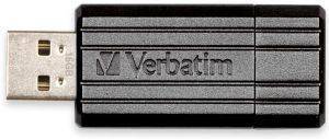 VERBATIM 16GB USB 2.0 DRIVE PINSTRIPE BLACK