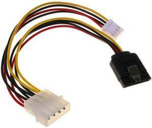 INLINE SATA POWER ADAPTER CABLE WITH 4-PIN FLOPPY 15CM