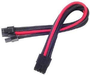 SILVERSTONE PP07-PCIBR PCI 8-PIN TO PCIE 6+2-PIN CABLE 250MM BLACK/RED