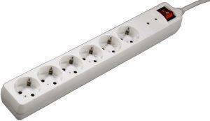 HAMA 47778 6-WAY POWER STRIP WITH OVERVOLTAGE PROTECTION 1.4M WHITE