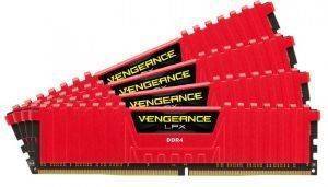 RAM CORSAIR CMK16GX4M4B3000C15R VENGEANCE LPX RED 16GB (4X4GB) DDR4 3000MHZ QUAD CHANNEL KIT