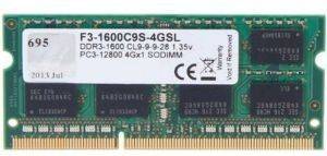 RAM G.SKILL F3-1600C9S-4GSL 4GB SO-DIMM DDR3L 1600MHZ STANDARD