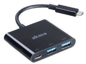 AKASA AK-CBCA08-15BK TYPE C POWER DELIVER ADAPTER WITH TWO USB 3.0 HUB