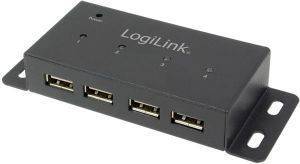 LOGILINK UA0141A USB 2.0 4-PORT HUB WITH POWER SUPPLY FULL METAL HOUSING