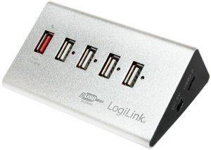 LOGILINK UA0224 USB 2.0 4+1 PORT HUB ALUMINUM WITH POWER SUPPLY