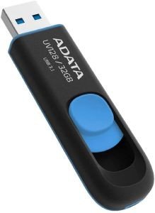ADATA DASHDRIVE UV128 32GB USB3.0 FLASH DRIVE BLACK/BLUE