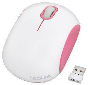LOGILINK ID0083A COOPER WIRELESS OPTICAL MOUSE 2.4GHZ 1000DPI WHITE/PINK