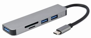 GEMBIRD UHB-CM-CRU3P1U2P2-01 USB TYPE-C 3-PORT USB HUB (USB3.1 + USB 2.0) WITH CARD READER