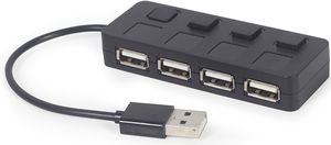 GEMBIRD UHB-U2P4-05 USB 2.0 4-PORT HUB WITH SWITCHES BLACK