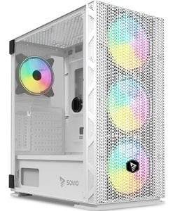 CASE SAVIO RAPTOR WHITE  X1 ARGB CASE MESH / GLASS