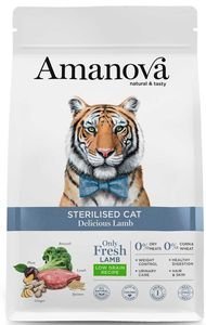 AMANOVA ΤΡΟΦΗ ΓΑΤΑΣ AMANOVA ADULT STERILISED DELICIOUS ΑΡΝΙ 4KG