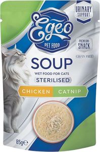 ΦΑΚΕΛΑΚΙ EGEO SOUP STERILISED ΚΟΤΟΠΟΥΛΟ ΜΕ CATNIP (85GR)