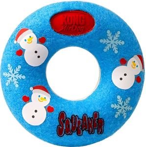   KONG HOLIDAY AIR DOG SQUEAKER DONUT