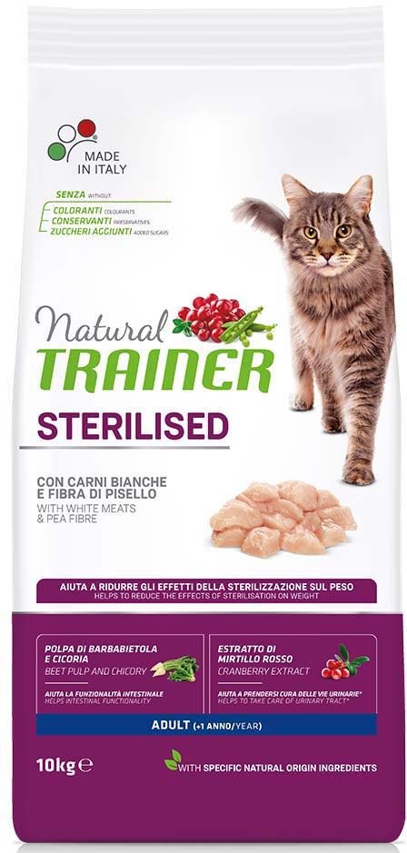 TRAINER ΤΡΟΦΗ ΓΑΤΑΣ TRAINER NATURAL ADULT STERILISED WHITE MEATS 10KG